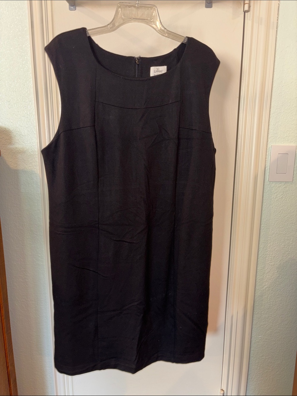 Chico's Black Sleeveless Midi Shift Dress with Panel Seams